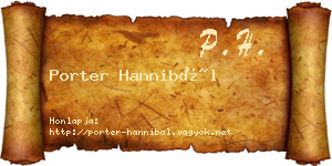 Porter Hannibál névjegykártya